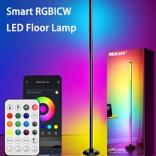 NBBUFF RGB+IC Floor Lamp, LED Corner Lamp Works With APP, Smart Modern Floor Lamp With Music Sync And 16 Million DIY Colors, Color Changing Standing Lamp For Bedroom Living Room TV Background, And Party Decor - RGB+IC - Xem 1