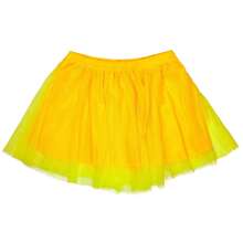 Saia Amarela Rodada Tule Brilho Infantil Menina Diva