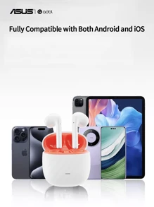 ASUS ASUS AS-172 kabellose In-Ear-Ohrhörer mit Mikrofon, geräuschunterdrückend, Headset mit Mikrofon, über Ohr, kompatibel mit iPhone/Android/iOS
