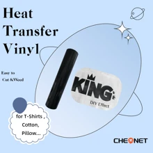 CHEONET - Rollo de vinilo de 12" x 7 pies, vinilo de transferencia térmica para camisetas, tela, almohadas, vinilo para planchar en todas las máquinas cortadoras, vinilo permanente, fácil de cortar y aplicar, parches de bordado y plancha para chaquetas, parches para coser en ropa, mochilas, jeans, camisetas
