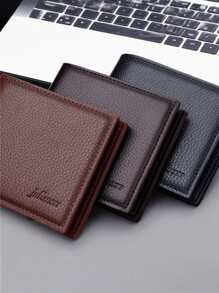 1pc Men's Fashion Simple Wallet Card Bag, Business Horizontal Short Wallet, Fashionable Large Capacity Wallet, Portable Credit Card Wallet