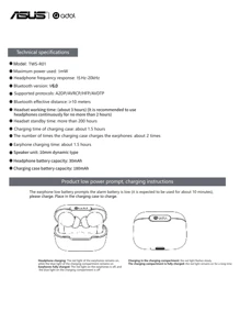 ASUS ASus Wireless Earphones With Mic Charging Bay Headset White Earbuds Long Battery Stereo On-Ear Headphones Touch For IOS/Apple/ Gifts