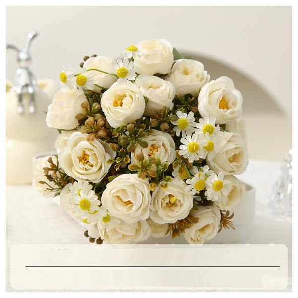 1 pezzo profumo di rose artificiali, composizione di fiori di seta con eucalipto per matrimoni, decorazione per casa, ufficio, il miglior regalo per decorazione di matrimoni, decorazione domestica, decorazione della stanza
