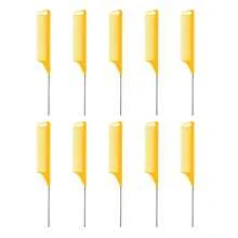 6pcsRandom Color Combination, 2025 New Rat Tail Comb | Carbon Fiber Heat-Resistant Design With Stainless Steel Pin Tail, Ideal For Teasing And Sectioning Hair