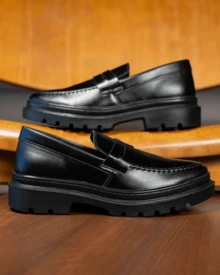 Piettro Men's Casual Loafer Dress Shoes Work Events Comfortable - màu đen - Xem 1