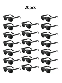 20 piezas Gafas clásicas retro para fiestas, Gafas de fiesta de los 80, Recuerdos de fiesta para adultos, Gafas de estilo vintage, Decoraciones navideñas, Accesorios diarios, Artículos geniales, Regalos creativos - Negro 20 piezas - Ver 3