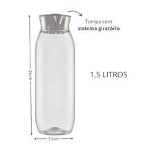 Juice Jug Water Bottle Hygienic Lid Refrigerator 1.5 Liters Premium Resistant - Xám - Xem 4