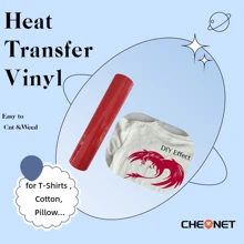 CHEONET - Rollo de vinilo de 12" x 7 pies, vinilo de transferencia térmica para camisetas, tela, almohadas, vinilo para planchar en todas las máquinas cortadoras, vinilo permanente, fácil de cortar y aplicar, parches de bordado y plancha para chaquetas, parches para coser en ropa, mochilas, jeans, camisetas