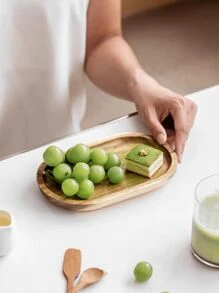 1pc Lovesick Wood Tray, Kitchen Storage Tray, Wooden Tray, Rectangular Tray, Long Oval Tray, Tableware Wooden Tray, Cake Tray, Snack Tray, Fruit Tray, Kitchen And Bath Tray, Birthday Display Rack, Wedding Candy Tray, Cupcake Tray, For Birthday, Thanksgiving, Easter, Valentine's Day, Recent Best Sellers, Table Decoration, For Tableware, Desserts, Cakes, Bread, Snacks, Jewelry, Perfume, Cosmetics, Daily Necessities