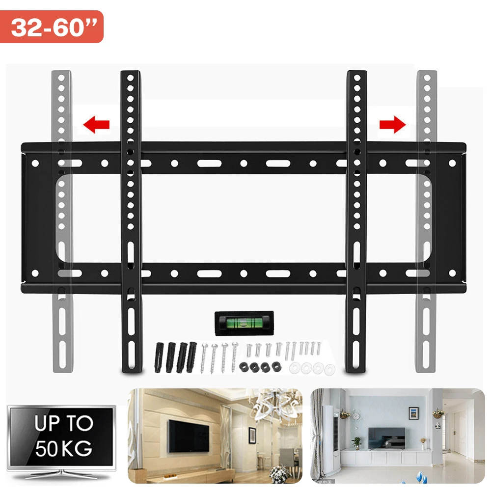 TV Wall Mount Plasma TV LCD LED For 32-60 Inch Flat TV Up To 50kg - 黑色 - 查看 1
