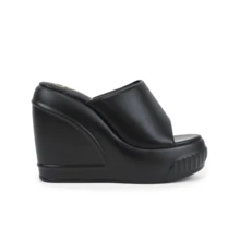 So Me Flynn Wedge Open Toe Slip On Women's Sandal  Plain    Punk  Goth  Sexy    Outdoor  Home  Party  Office  Beach  Wedding    Spring / Summer - Black - View 2