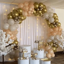 70 pezzi Palloncini bianchi opachi da 10 pollici, palloncini in lattice color crema avorio da 5 pollici, palloncini da festa in elio beige sabbia bianco per decorazioni di matrimonio e anniversario, decorazione a tema festa con palloncini