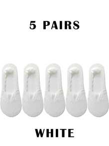 1 à 5 paires de chaussettes basses décontractées pour femmes, chaussettes invisibles en dentelle fleurie avec silicone antidérapant, chaussettes bateau invisibles respirantes et en dentelle pour un usage quotidien