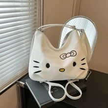 Sanrio 1 pièce Sac fourre-tout Sanrio hello kitty, sac à épaule pour femmes, sac de courses, sac de transport, sac décontracté de haute qualité pour les courses, les voyages, les sorties printanières, les cadeaux
