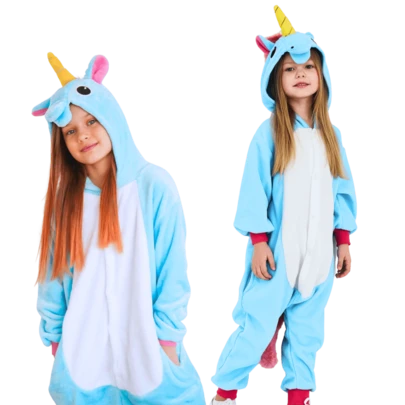 nerd hunters Children's Kigurumi Unicorn With Hood And Zipper Costume For Boy And Girl, Gift