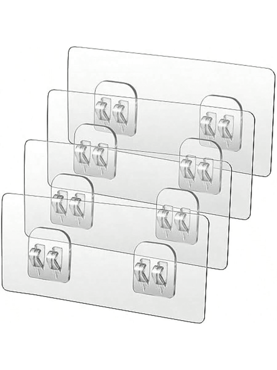 10pcs Shower Caddy Adhesive Hooks Replacement Stickers, Waterproof Wall Hooks For Bathroom Storage Baskets, Soap Dishes & Hanging, No Drilling Required