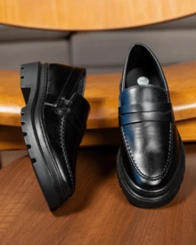 Piettro Men's Casual Loafer Dress Shoes Work Events Comfortable - màu đen - Xem 2