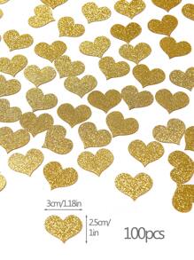 100pcs Gold Heart Paper Confetti For Wedding Party