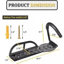 1/2/4Pack Wall Mount Vertical Bike Rack Bicycle Holder Hook Storage Hanger Garage - Black - View 2