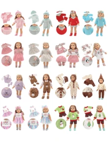 Convient pour les poupées reborn de 16 à 18 pouces/40,6 à 45,7 cm, 20 styles de robes convenant comme cadeaux pour enfants (à l'exclusion des poupées) - multicolore - Voir 2