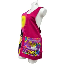 Bata Mandil Para Maestra Educadora: Diseños Exclusivos - Rosa - Ver 3