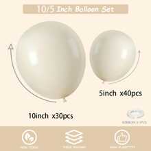 70 pezzi Palloncini bianchi opachi da 10 pollici, palloncini in lattice color crema avorio da 5 pollici, palloncini da festa in elio beige sabbia bianco per decorazioni di matrimonio e anniversario, decorazione a tema festa con palloncini