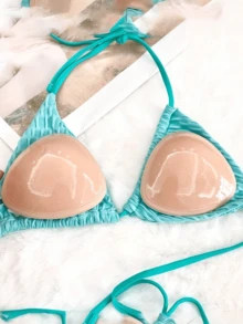 1 对可重复使用的硅胶胸垫 - 隐形聚拢垫，适用于泳装和内衣，柔软加厚增强垫，可自然提升胸部，非常适合比基尼、连衣裙和露背装 - 彩色 - 查看 3
