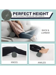 1 件天鹅绒圆柱形颈枕套（无填充物），舒适 - 深灰色 - 查看 6