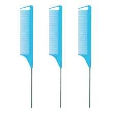 6pcsRandom Color Combination, 2025 New Rat Tail Comb | Carbon Fiber Heat-Resistant Design With Stainless Steel Pin Tail, Ideal For Teasing And Sectioning Hair