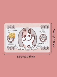 4 pezzi Custodia per carte di credito in PVC con motivo carino a gatto, adatta per carte bancarie, carte di debito, tessere per i trasporti, chiavi della stanza e adesivi per la pelle, forniture scolastiche, per il ritorno a scuola