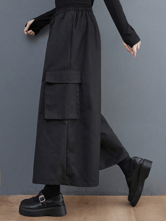 Plusstorlekar Dammode Löst Byxor med Vida Ben