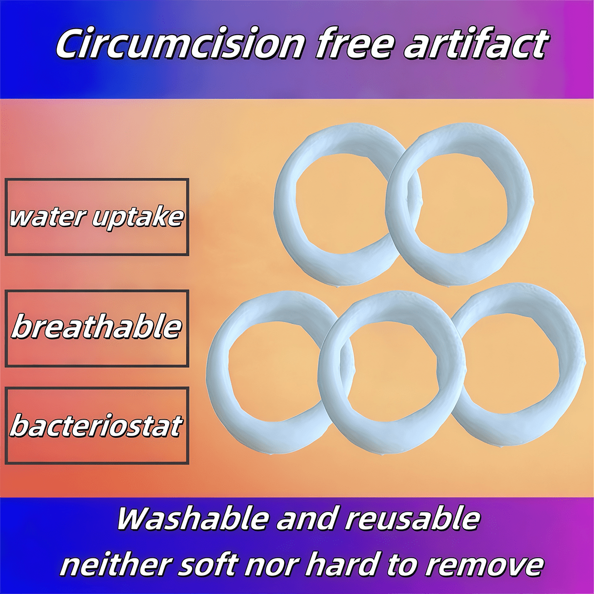100pcs PhimoRing Stretching Ring Kit For Phimosis,Men's Private Hygiene Circle, Men's Sanitary Napkins, Private Area Cleaning, Foreskin Blocking Ring, Lower Body Odor Removal Usable,Sex Toys