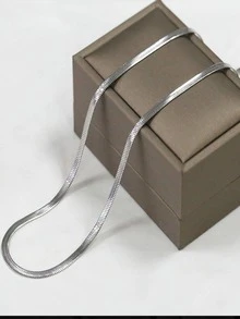 1 Stück Titanstahl Quadrat Schlangenknochen Kette Halskette für Herren, Hip-Hop Street-Style Einzelkette Halskette für Anhänger Dekoration