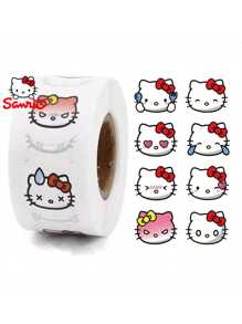 Sanrio Sanrio 500pcs Hello Kitty Sticker Rolls - Colorful Stamping Stickers For Scrapbooking, Gift Wrapping, Party Favors And DIY Crafts - Matte Finish, Reusable Sticker Rolls, Suitable For Home, Office And Commercial Use