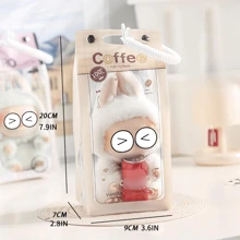 Estuche y bolsa protectora de color macaron de Labubuu (La muñeca no está incluida), bolsa de almacenamiento transparente a prueba de polvo y agua, esencial del verano, estuche de exhibición colgante claro para muñecas Labulabu de 17 cm/15 cm de pie/sentada, organizador compacto de alta claridad para regalo de mujeres (organizador para viajes/decoración del hogar)