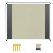 1件装便携式可折叠野餐垫，沙滩垫，户外草坪垫，户外花园垫，防水公园地面垫，沙滩防水防沙垫，适用于公园、海滩、徒步旅行、周末郊游、旅行、聚会、送给女朋友的生日礼物（尺寸：100*100厘米/300*300厘米，包含4个地钉和收纳袋），小巧便携 - 彩色 - 查看 15