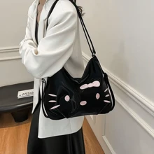 Sanrio 1 pièce Sac fourre-tout Sanrio hello kitty, sac à épaule pour femmes, sac de courses, sac de transport, sac décontracté de haute qualité pour les courses, les voyages, les sorties printanières, les cadeaux
