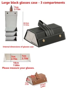 2/3/4/5/6 Slots Travel Glasses Case, Foldable Hanging Glasses Sunglasses Storage Rack Organizer, PU Leather Eyewear Holder Sunglasses Case Sunglasses Holder Sunglasses Organizer Sunglasses Storage Eyeglass Case Protective Case