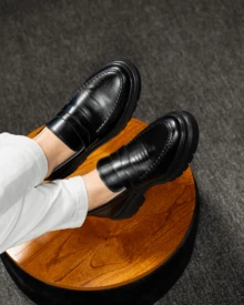 Piettro Men's Casual Loafer Dress Shoes Work Events Comfortable - màu đen - Xem 6