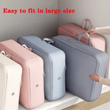 1 Stück Reißverschluss Kompressionsaufbewahrungstasche, große Kapazität für Daunenbettdecke, Daunenjacke, Kleidung, Decke und Gepäckverpackung, für Zuhause und Reisen - Verschiedenfarbig - Übersicht 1