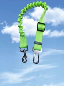 1 pieza Correa elástica reflectante retráctil para mascotas con cinturón para ir en el coche, cinturón de para asiento de coche de mascota, cuerda de tracción de coche para mascotas, artículos para mascotas en , correa retráctil para perros, correa a prueba de explosiones para perros