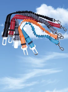 1 pieza Correa elástica reflectante retráctil para mascotas con cinturón para ir en el coche, cinturón de para asiento de coche de mascota, cuerda de tracción de coche para mascotas, artículos para mascotas en , correa retráctil para perros, correa a prueba de explosiones para perros