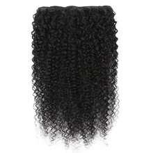 Daily Wear Kinky Curly Clip In Hair Extensions Human Hair For Glamorous Women Girl Gang Soft Girl 8pcs 120g/Set Brazilian Virgin Natural Clip Ins For Women - Natural Black - 查看 3