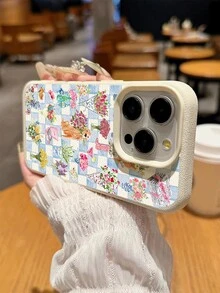 1个可爱蓝白格子金毛犬花纹防水防震防滑软手机壳，兼容及其他手机，防摔防刮，国际版，非国内版 - 彩色 - 查看 6