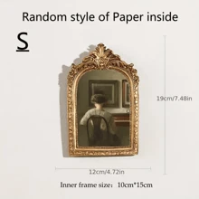 1pc European Retro Carved Resin Wall Hanging Photo Frame Decor Gifts Birthday Graduation