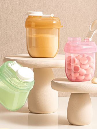 KUNT 1/2/3件装婴儿便携式奶粉分配盒90毫升，迷你椭圆形分格容器，适合户外使用