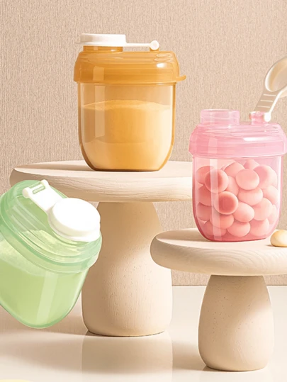 KUNT 1/2/3件装婴儿便携式奶粉分配盒90毫升，迷你椭圆形分格容器，适合户外使用