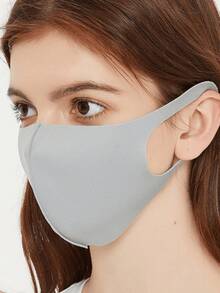 2个针织防尘防水透气口罩冰丝口罩黑色口罩防水防尘 - 黑色 - 查看 5