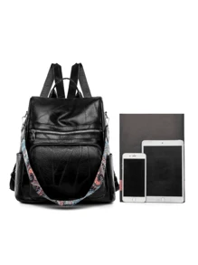 LECEY Mochila vintage marrón de gran capacidad, con diseño minimalista y anti-robo, de estilo callejero elegante para damas