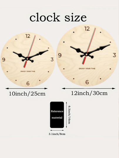 Chic Wooden Wand Klok Silent Quartz Movement, Battery Operated, Perfect Living Room, Bedroom, Kitchen, Office ation Moderne Home Holiday Ideal Birthday (AA Batteries Not Included) Room view 8